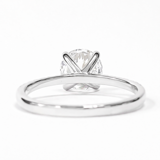 Round Brilliant Pavé Ring – Lab Grown Diamond – 14K/18K White Gold – 18 Side Stones