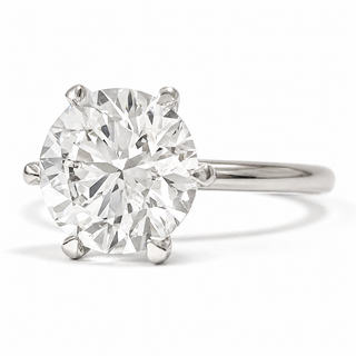 Round Brilliant 6 Prong Solitaire Ring – Lab Grown Diamond – 14K/18K White Gold
