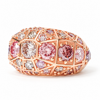 A Mosaic 3.98 Carat Lab-Grown Diamonds Ring | IGI Certified | 13.24 Gram 14K Rose Gold