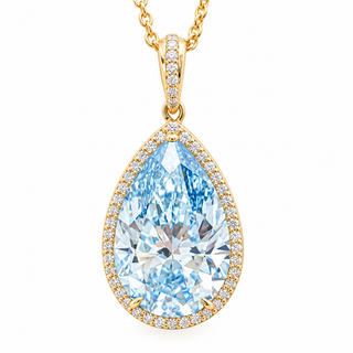 Pear Shape 10.35 Carat Lab-Grown Diamonds Pendant | IGI Certified | 7.37 Gram 14K Yellow Gold