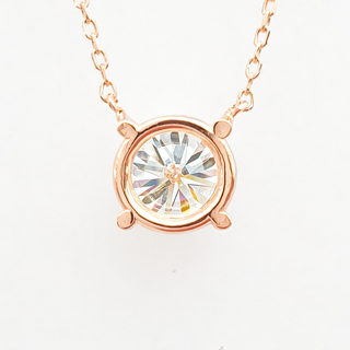 Round Brilliant – Lab Grown Diamond – 14K/18K Rose Gold – Solitaire Necklace