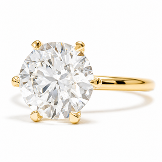 Round Brilliant 6 Prong Solitaire Ring – Lab Grown Diamond – 14K/18K Yellow Gold