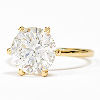 Round Brilliant 6 Prong Solitaire Ring – Lab Grown Diamond – 14K/18K Yellow Gold