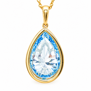 Pear Shape 10.35 Carat Lab-Grown Diamonds Pendant | IGI Certified | 7.37 Gram 14K Yellow Gold