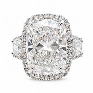 Cushion Brilliant 10.08 Carat Lab-Grown Diamonds Ring | IGI Certified | 7.52 Gram 14K White Gold