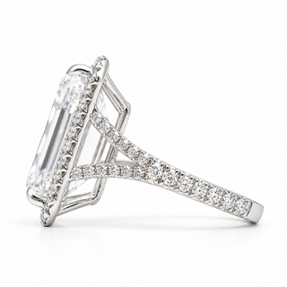 Emerald Cut 13.26 Carat Lab-Grown Diamonds Ring | IGI Certified | 7.82 Gram 18K White Gold