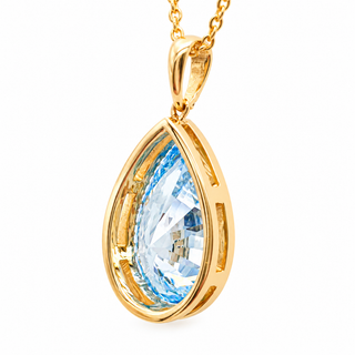 Pear Shape 10.35 Carat Lab-Grown Diamonds Pendant | IGI Certified | 7.37 Gram 14K Yellow Gold