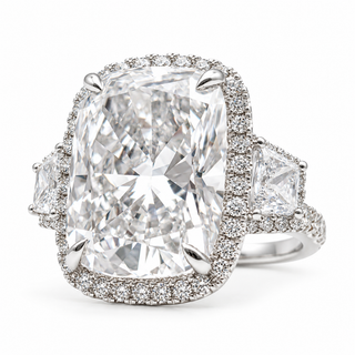 Cushion Brilliant 10.08 Carat Lab-Grown Diamonds Ring | IGI Certified | 7.52 Gram 14K White Gold