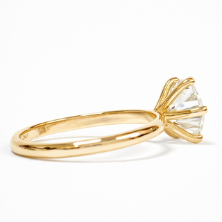 Round Brilliant 6 Prong Solitaire Ring – Lab Grown Diamond – 14K/18K Yellow Gold