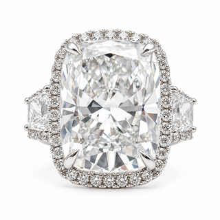 Cushion Brilliant 10.08 Carat Lab-Grown Diamonds Ring | IGI Certified | 7.52 Gram 14K White Gold