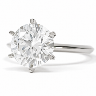 Round Brilliant 6 Prong Solitaire Ring – Lab Grown Diamond – 14K/18K White Gold