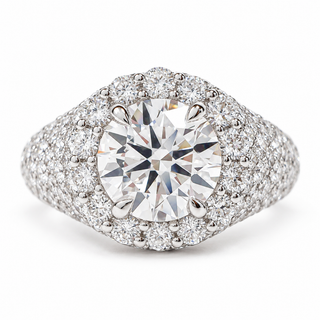 Round Brilliant 4.21 Carat Lab-Grown Diamonds Ring | IGI Certified | 5.90 Gram 14K White Gold
