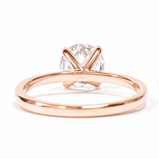 Round Brilliant Pavé Ring – Lab Grown Diamond – 14K/18K Rose Gold – 18 Side Stones