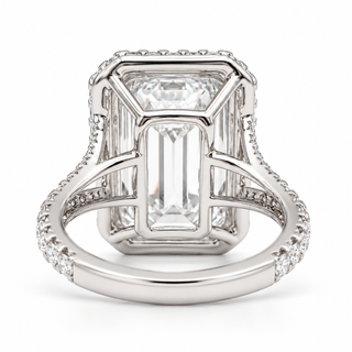 Emerald Cut 13.26 Carat Lab-Grown Diamonds Ring | IGI Certified | 7.82 Gram 18K White Gold