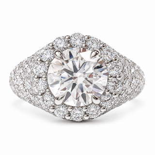 Round Brilliant 4.21 Carat Lab-Grown Diamonds Ring | IGI Certified | 5.90 Gram 14K White Gold