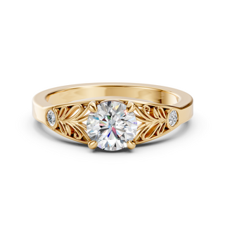 Aurelia Yellow Gold Lab-Grown Diamond Engagement Ring - close-up