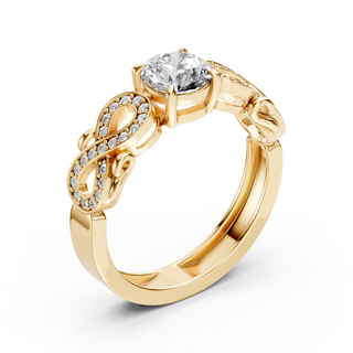 Elara Yellow Gold Engagement Ring – Three-Quarter