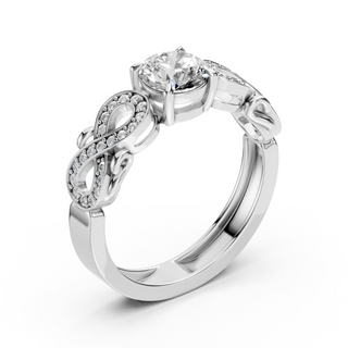 Elara White Gold Engagement Ring – Three-Quarter