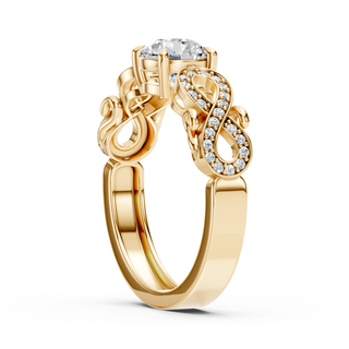 Elara Yellow Gold Engagement Ring – Side