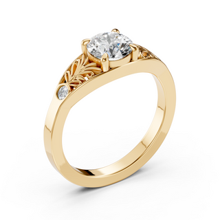 Aurelia Yellow Gold Lab-Grown Diamond Engagement Ring - side view