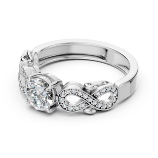 Elara White Gold Engagement Ring – Close-Up