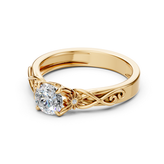 Wisteria Yellow Gold Engagement Ring – Close-Up