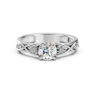 Wisteria White Gold Engagement Ring – Profile