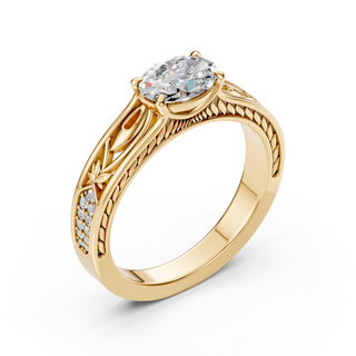 Liora Engagement Ring – Yellow Gold – Three-Quarter