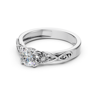 Wisteria White Gold Engagement Ring – Close-Up
